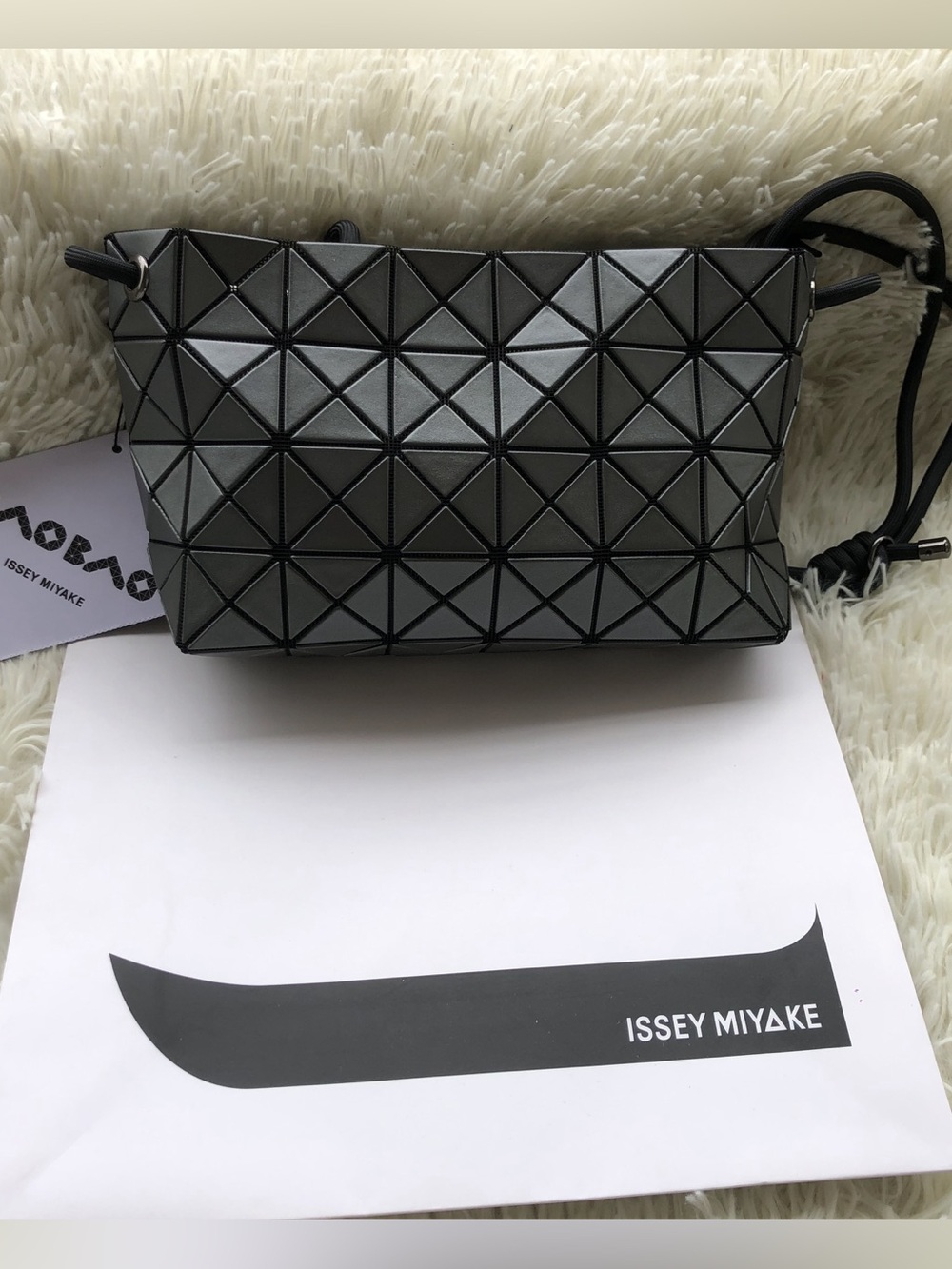 BAO BAO ISSEY MIYAKE Gunmetal Loop Metallic Shoulder Bag